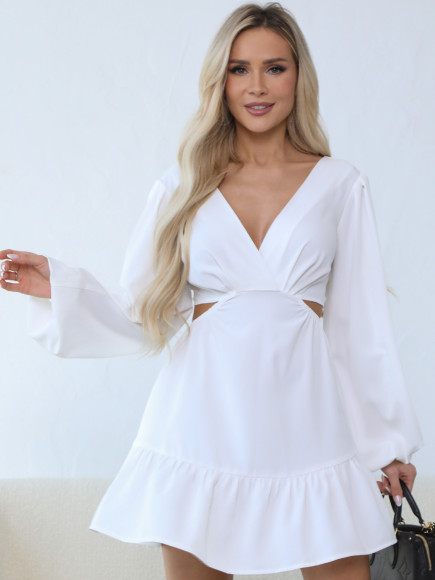 Платье с бантом на спине цвет белый