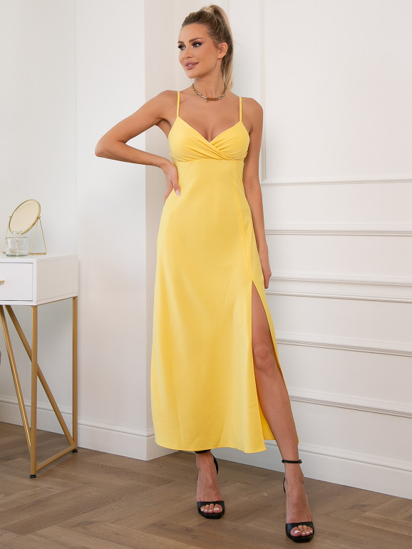 Платье комбинация цвет желтый