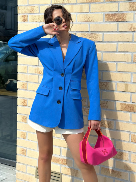 Пиджак с карманами цвет синий