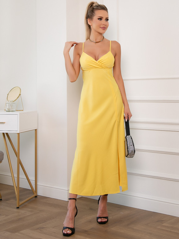 Платье комбинация цвет желтый
