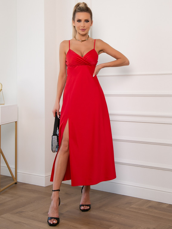 Платье комбинация цвет красный