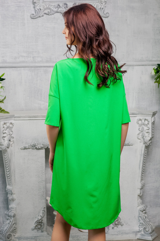 Платье свободного кроя цвет зелень